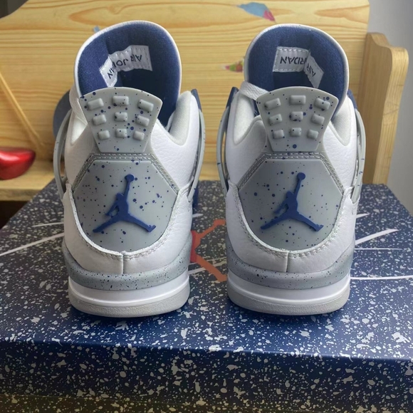 Jordan 4 Retro "Midnight Navy" Retro basketball shoes White Blue Midnight Blue - Picture 3 of 3
